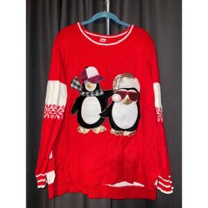 Ugly Christmas Sweater Xmas Size XXL Penguin